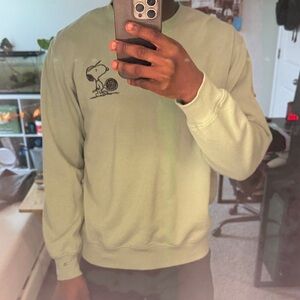 Peanuts Light Green Crewneck Sweater